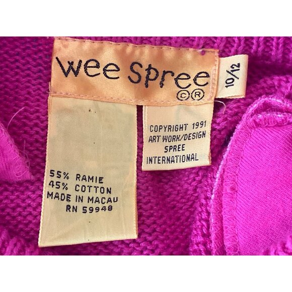 Vintage Wee Spree Girls Pink Sweater With Doll Appliqués & Balloon Design 10/12 - Picture 12 of 13